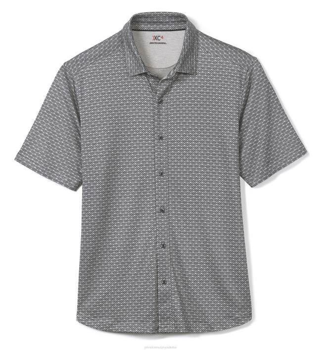 Johnston & Murphy Hommes chemise de performance XC4 TXRN438 vêtements liens noir/gris