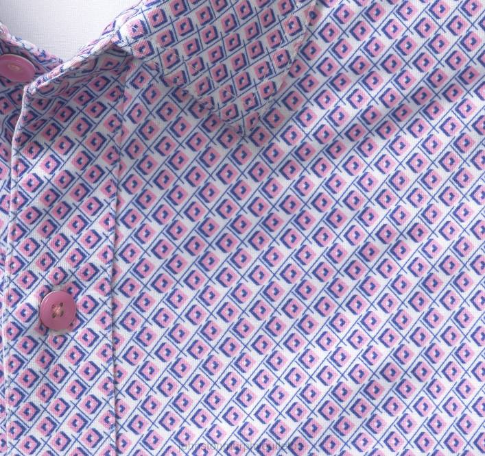Johnston & Murphy Hommes chemise de performance XC4 TXRN475 vêtements tiret de diamant rose