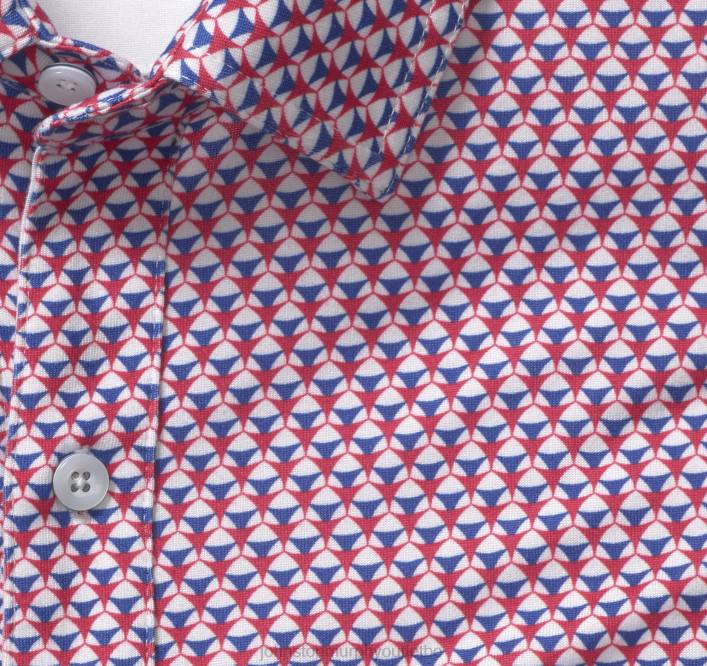 Johnston & Murphy Hommes chemise de performance XC4 TXRN490 vêtements triangle empilé bleu marine/rouge