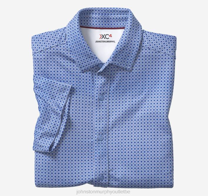 Johnston & Murphy Hommes chemise de performance XC4 TXRN507 vêtements carrelage mosaïque bleu