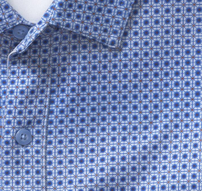 Johnston & Murphy Hommes chemise de performance XC4 TXRN507 vêtements carrelage mosaïque bleu