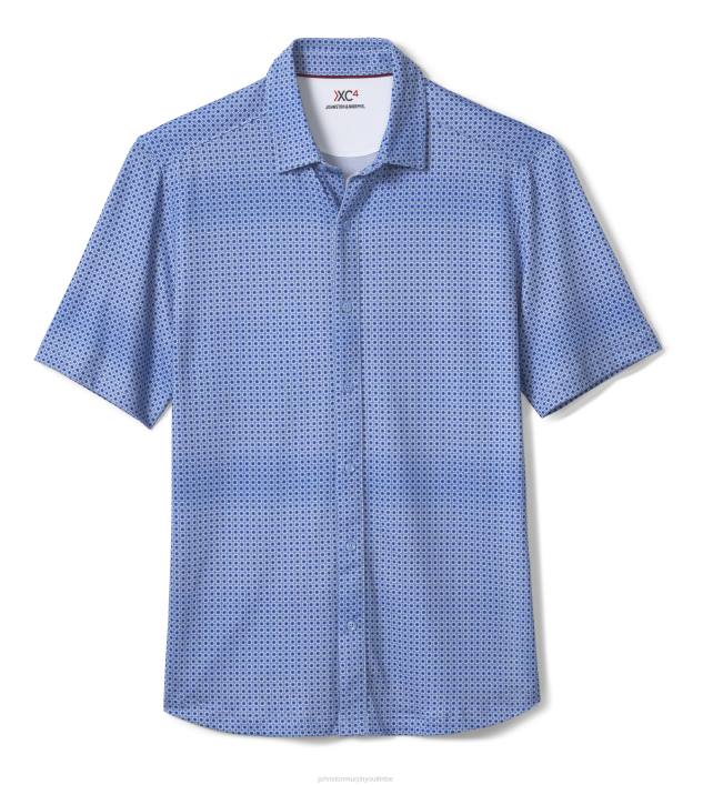 Johnston & Murphy Hommes chemise de performance XC4 TXRN507 vêtements carrelage mosaïque bleu