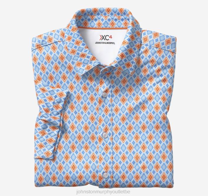 Johnston & Murphy Hommes chemise de performance XC4 TXRN513 vêtements Argyle bleu/orange