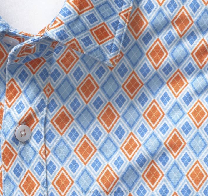 Johnston & Murphy Hommes chemise de performance XC4 TXRN513 vêtements Argyle bleu/orange