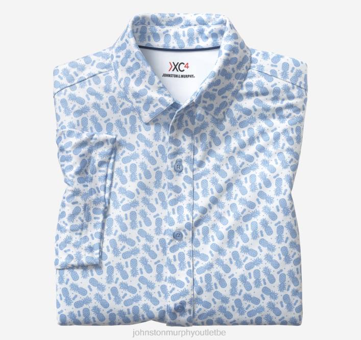 Johnston & Murphy Hommes chemise de performance XC4 TXRN521 vêtements ananas bleu clair