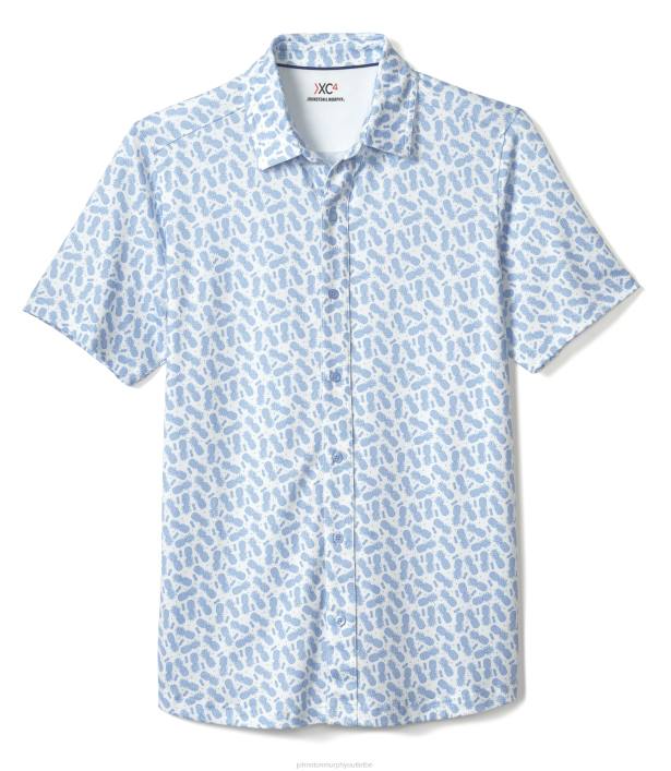Johnston & Murphy Hommes chemise de performance XC4 TXRN521 vêtements ananas bleu clair