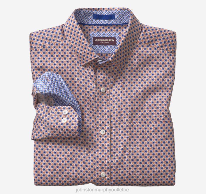 Johnston & Murphy Hommes chemise en coton imprimé TXRN532 vêtements fleur d'oranger