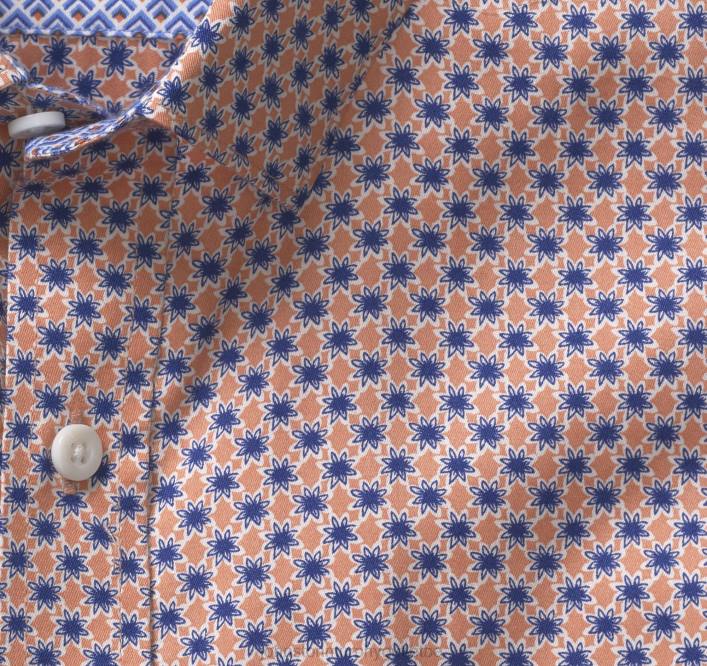 Johnston & Murphy Hommes chemise en coton imprimé TXRN532 vêtements fleur d'oranger