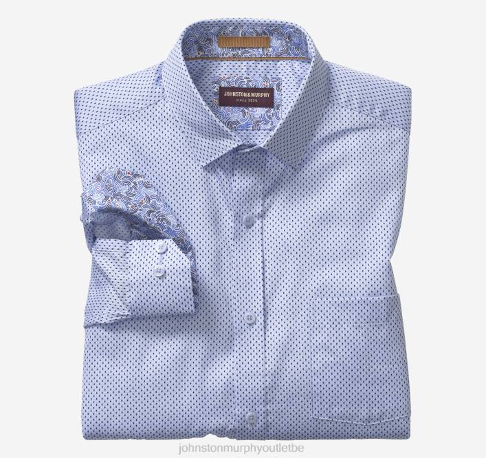 Johnston & Murphy Hommes chemise en coton imprimé TXRN533 vêtements point du triangle du ciel