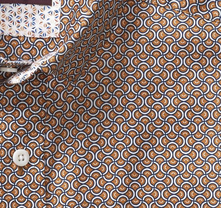 Johnston & Murphy Hommes chemise en coton imprimé TXRN569 vêtements arc tournant orange
