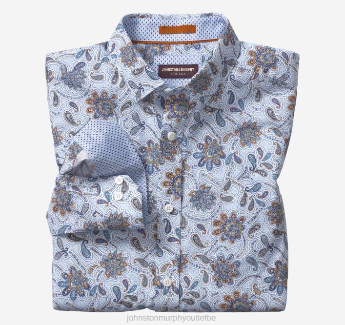 Johnston & Murphy Hommes chemise en coton imprimé TXRN619 vêtements cachemire floral ciel