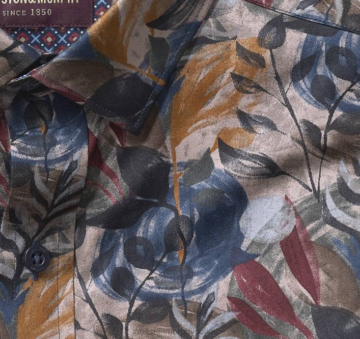 Johnston & Murphy Hommes chemise en coton imprimé TXRN667 vêtements aquarelle marine