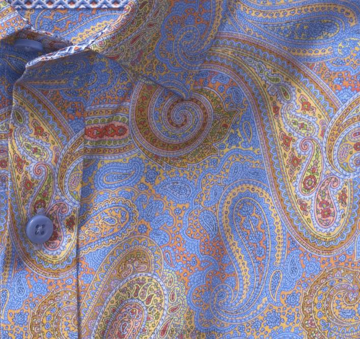 Johnston & Murphy Hommes chemise en coton imprimé TXRN742 vêtements grand cachemire bleu