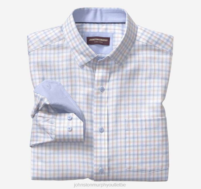 Johnston & Murphy Hommes chemise habillée à manches longues TXRN565 vêtements vérification multi-soft