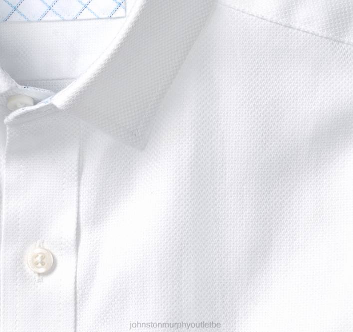 Johnston & Murphy Hommes chemise habillée à manches longues TXRN588 vêtements oeil d'oiseau blanc solide