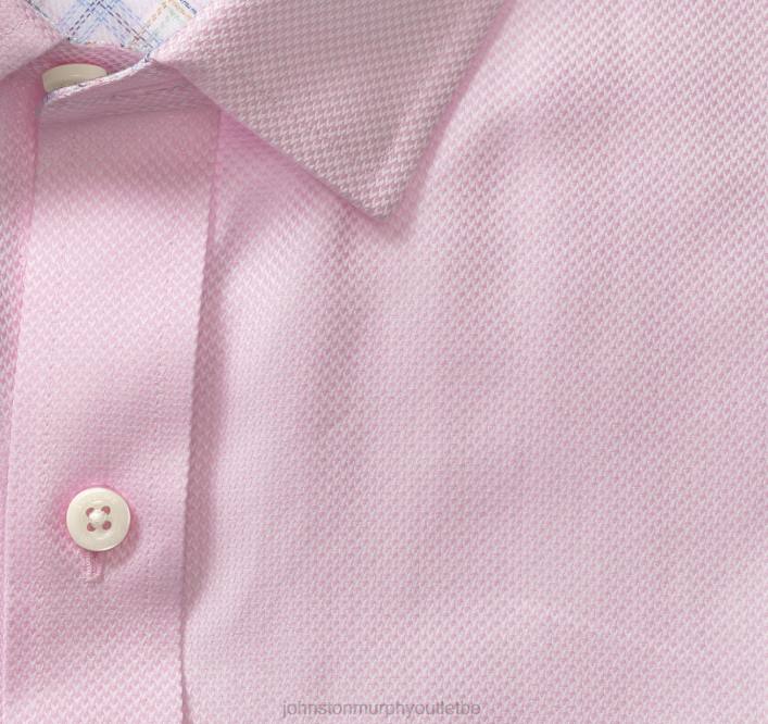 Johnston & Murphy Hommes chemise habillée à manches longues TXRN590 vêtements oeil d'oiseau rose uni