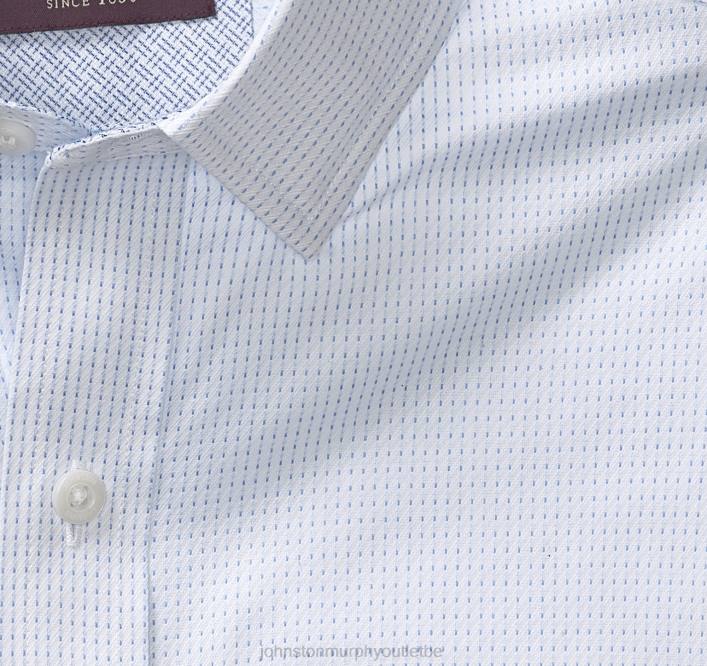 Johnston & Murphy Hommes chemise habillée à manches longues TXRN614 vêtements tiret vertical blanc