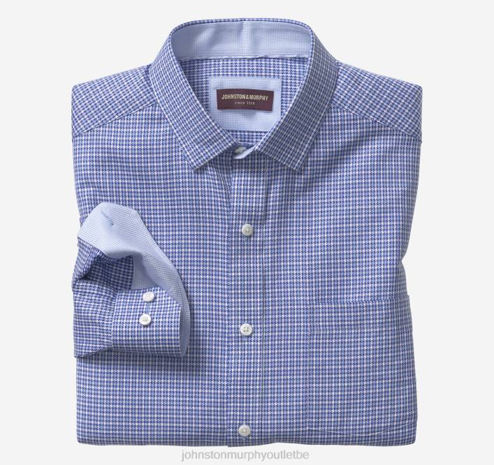 Johnston & Murphy Hommes chemise habillée à manches longues TXRN662 vêtements étoiles bleues à quatre branches