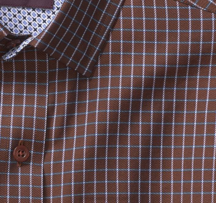 Johnston & Murphy Hommes chemise habillée à manches longues TXRN690 vêtements vitre en sergé rouille