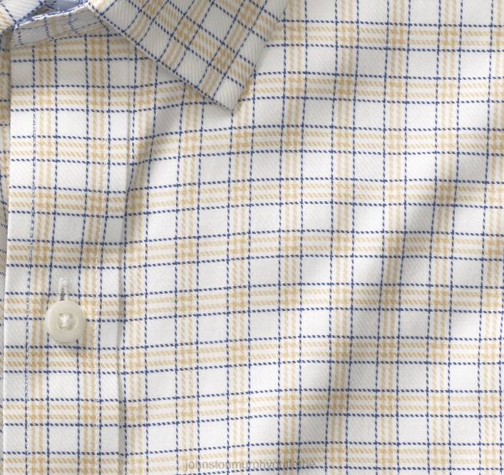 Johnston & Murphy Hommes chemise habillée à manches longues TXRN691 vêtements grille décrite en beige