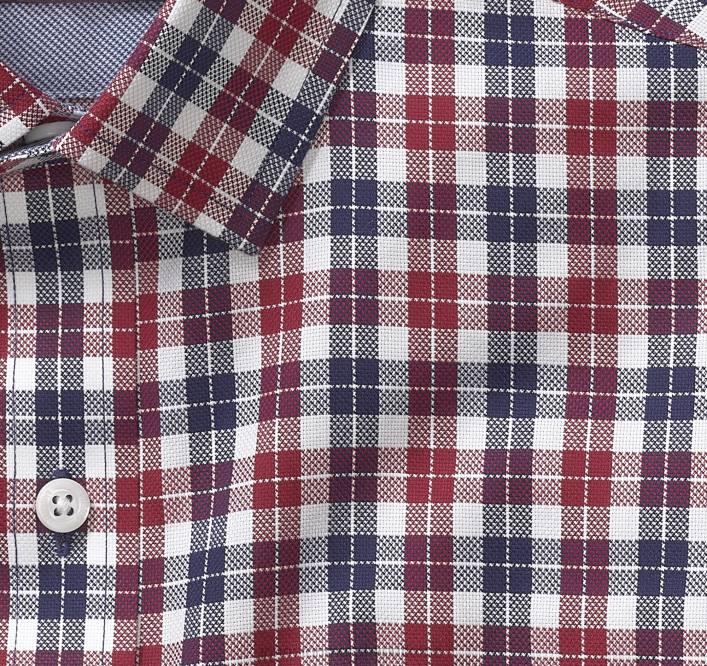 Johnston & Murphy Hommes chemise habillée à manches longues TXRN726 vêtements contrôle du quad rouge