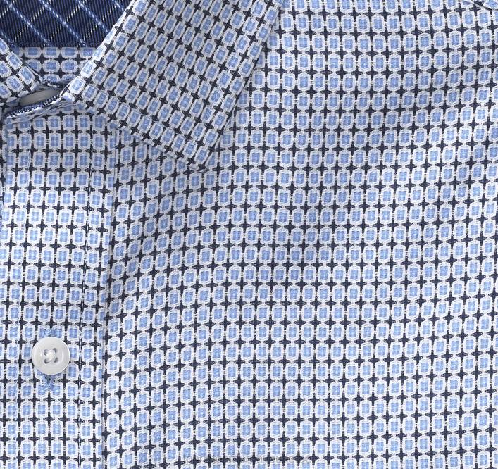 Johnston & Murphy Hommes chemise habillée à manches longues TXRN785 vêtements carrés entourés de bleu