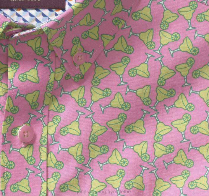 Johnston & Murphy Hommes chemise à manches courtes en coton imprimé TXRN481 vêtements margarita rose