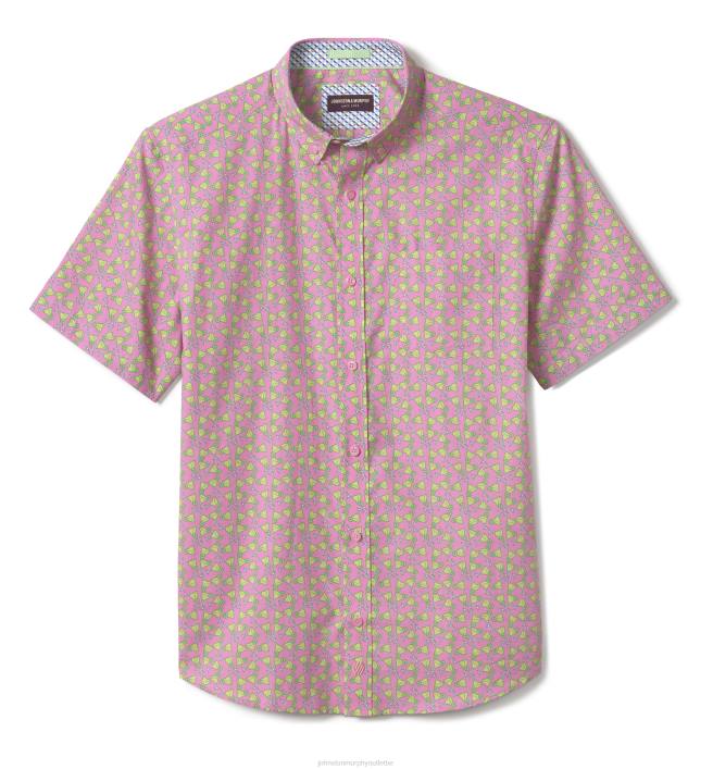Johnston & Murphy Hommes chemise à manches courtes en coton imprimé TXRN481 vêtements margarita rose