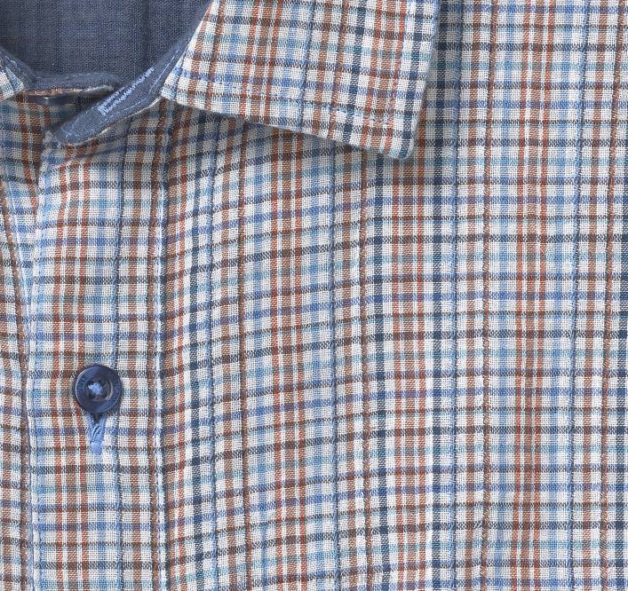 Johnston & Murphy Hommes chemise à manches longues double épaisseur TXRN697 vêtements carreaux bleus multiples