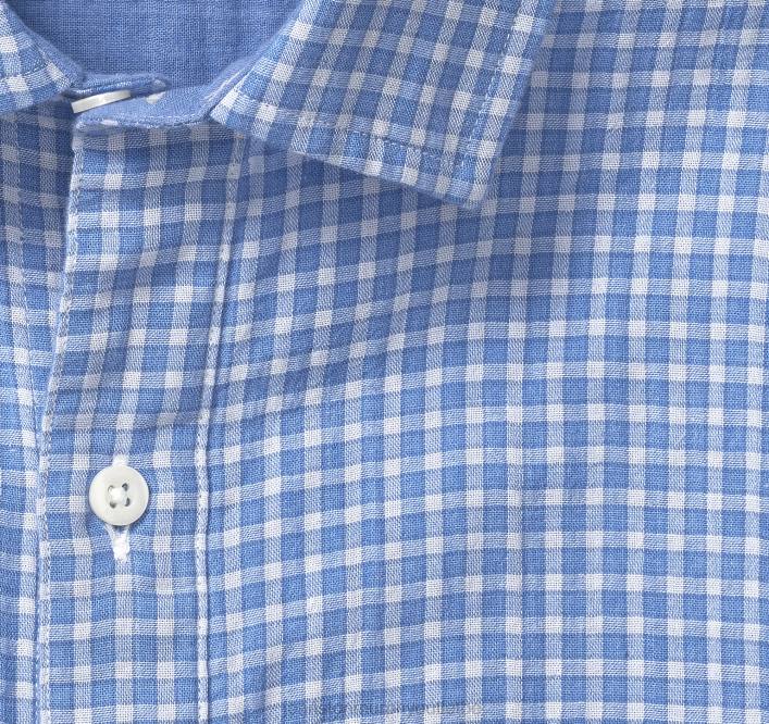 Johnston & Murphy Hommes chemise à manches longues double épaisseur TXRN743 vêtements vichy bleu