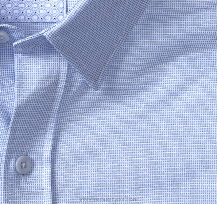 Johnston & Murphy Hommes chemise à manches longues extensible xc flex TXRN524 vêtements oeil d'oiseau bleu