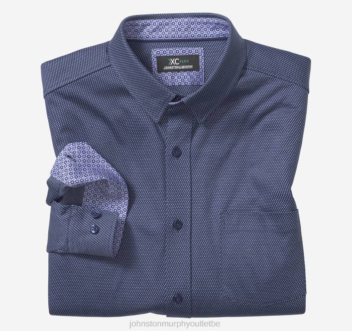 Johnston & Murphy Hommes chemise à manches longues extensible xc flex TXRN596 vêtements petite boîte marine