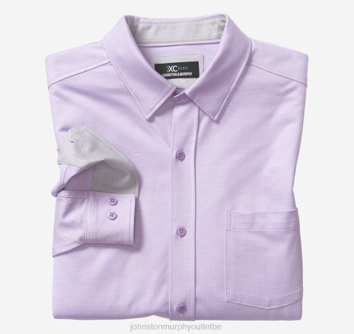 Johnston & Murphy Hommes chemise à manches longues extensible xc flex TXRN602 vêtements diamant violet