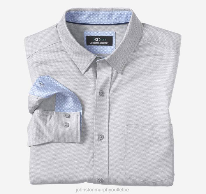 Johnston & Murphy Hommes chemise à manches longues extensible xc flex TXRN603 vêtements chevron gris