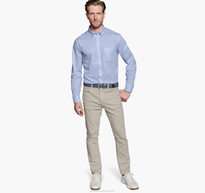 Johnston & Murphy Hommes chemise à manches longues extensible xc flex TXRN604 vêtements cercle bleu clair