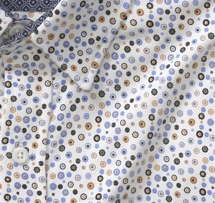 Johnston & Murphy Hommes chemise à manches longues extensible xc flex TXRN618 vêtements fleur ronde blanche