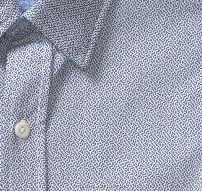 Johnston & Murphy Hommes chemise à manches longues extensible xc flex TXRN657 vêtements barre liée bleu marine/blanc