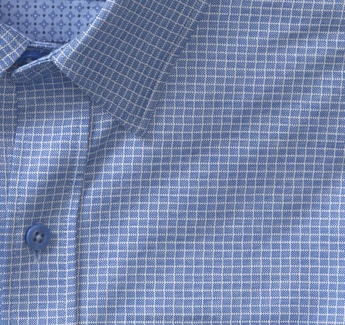 Johnston & Murphy Hommes chemise à manches longues extensible xc flex TXRN687 vêtements micro-grille bleue