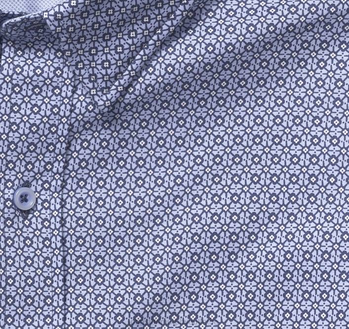 Johnston & Murphy Hommes chemise à manches longues extensible xc flex TXRN796 vêtements impression de grille de diamant bleu