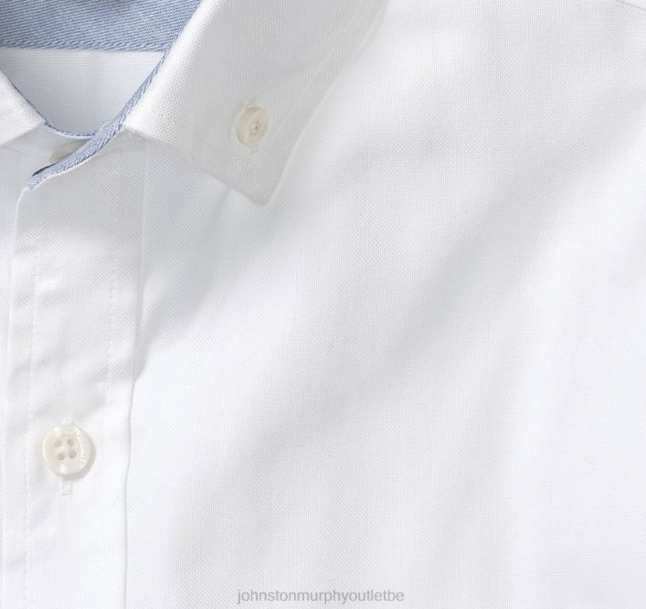 Johnston & Murphy Hommes chemise oxford à manches longues TXRN673 vêtements richelieu blanc