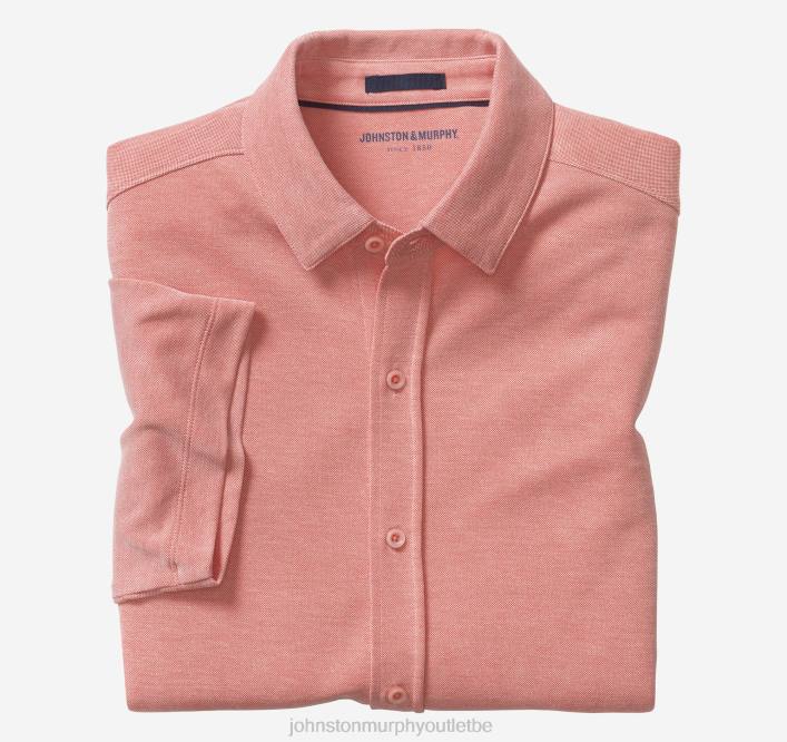 Johnston & Murphy Hommes chemise vintage boutonnée sur le devant TXRN579 vêtements corail