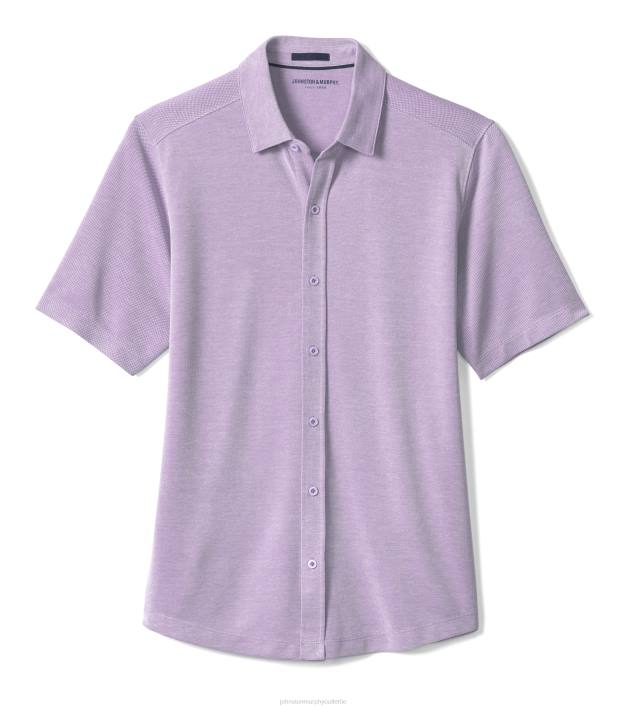 Johnston & Murphy Hommes chemise vintage boutonnée sur le devant TXRN650 vêtements violet