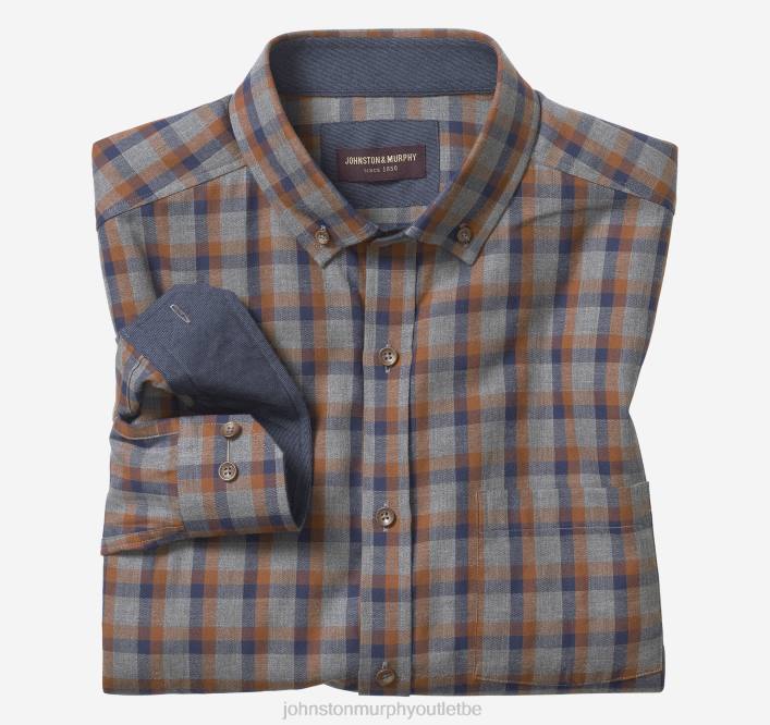 Johnston & Murphy Hommes chemises tissées chinées TXRN734 vêtements chèque quad gris