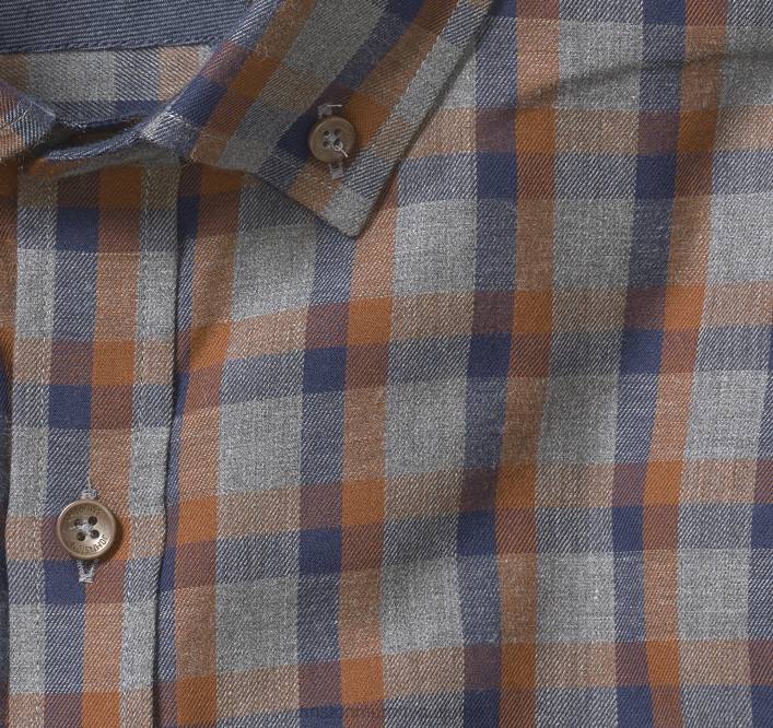 Johnston & Murphy Hommes chemises tissées chinées TXRN734 vêtements chèque quad gris