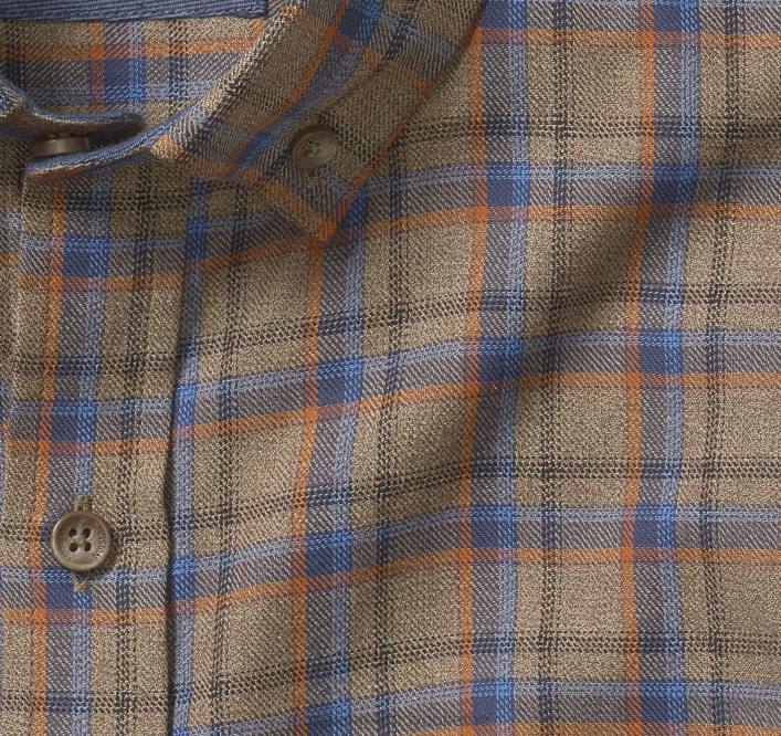 Johnston & Murphy Hommes chemises tissées chinées TXRN898 vêtements plaid en boîte beige