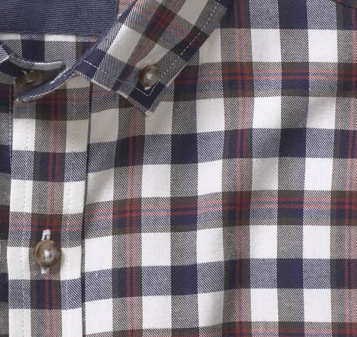 Johnston & Murphy Hommes chemises tissées chinées brossées TXRN767 vêtements plaid blanc multibrossé