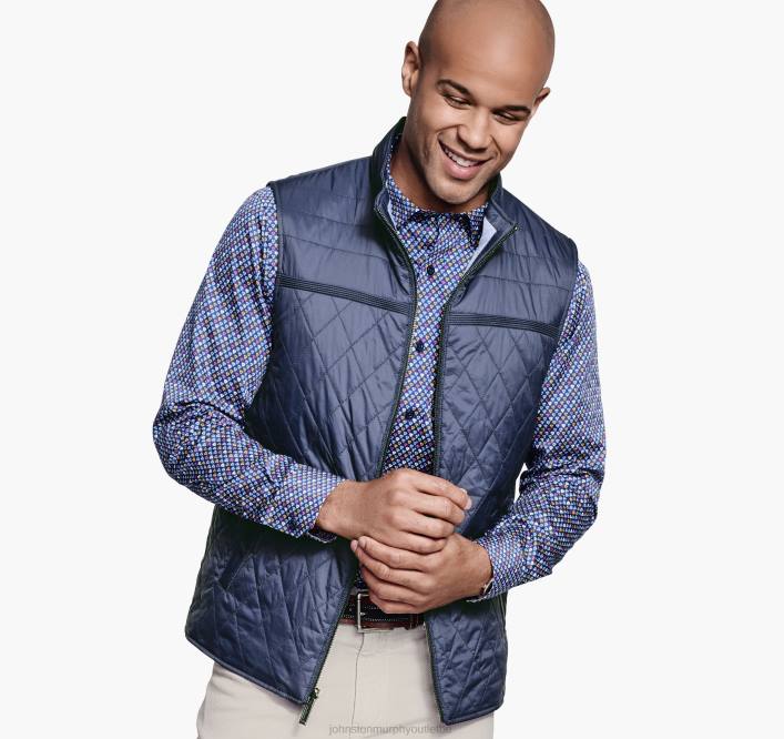 Johnston & Murphy Hommes gilet réversible TXRN804 vêtements bleu marine