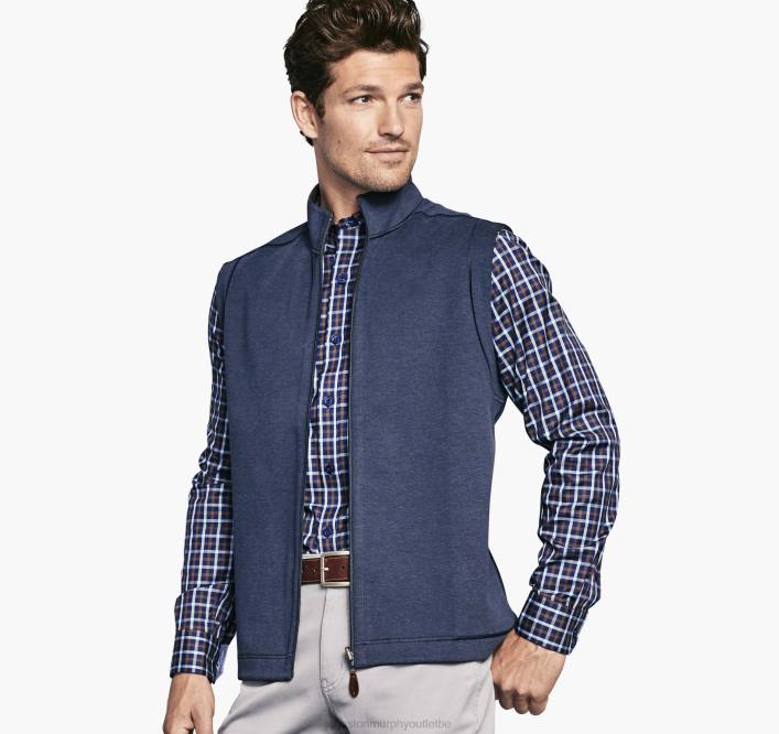 Johnston & Murphy Hommes gilet uni réversible TXRN738 vêtements marron/marine