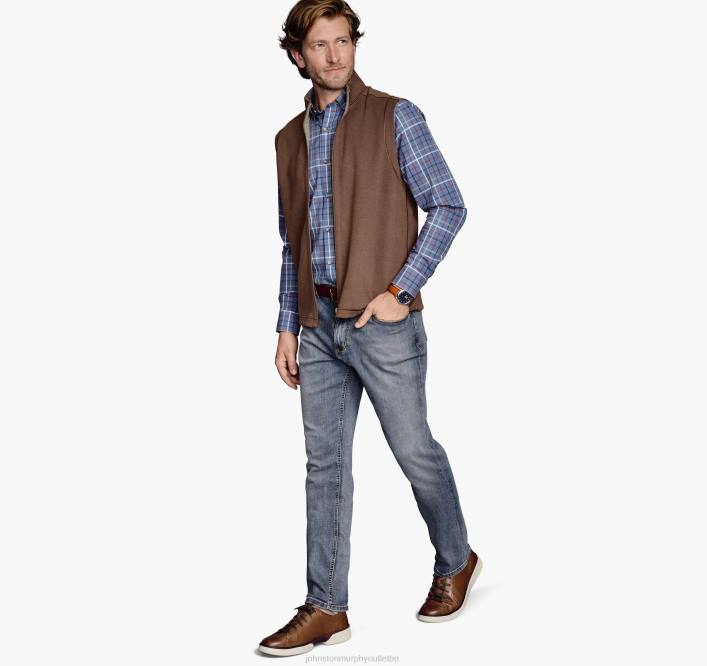 Johnston & Murphy Hommes gilet uni réversible TXRN739 vêtements rouille/gruau