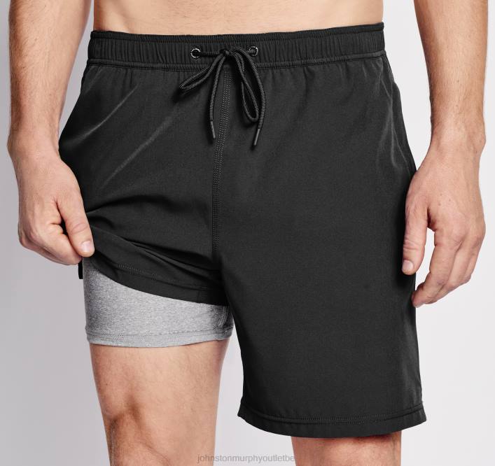 Johnston & Murphy Hommes shorts de bain TXRN519 vêtements noir solide